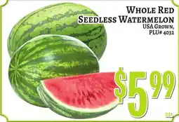 Trade Fair Supermarket WHOLE RED SEEDLESS WATERMELON offer