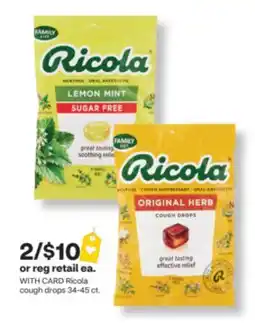 CVS Ricola cough drops 34-45 ct offer