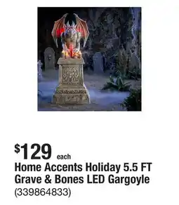 The Home Depot Home Accents Holiday 5.5 FT Grave & Bones LED Gargoyle offer