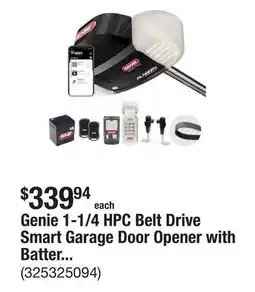 The Home Depot Genie 1-1/4 HPC Belt Drive Smart Garage Door Opener with Battery Backup and LED offer