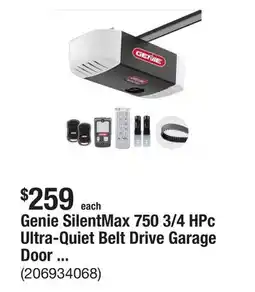 The Home Depot Genie SilentMax 750 3/4 HPc Ultra-Quiet Belt Drive Garage Door Opener with Wireless Keypad offer