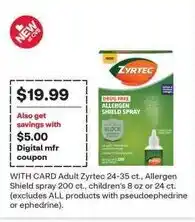 CVS Zyrtec Adult Allergy Shield Spray offer