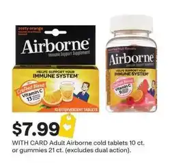 CVS Airborne Adult Airborne cold tablets or gummies offer
