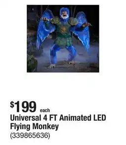 The Home Depot Universal 4 FT Animated LED Flying Monkey offer