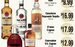 Big Saver Foods BACARDI, CAZADORES Reposado Tequila, D'usse Cognac, Courvoisier V.S. Cognac offer