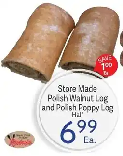 Riesbeck Store Made Polish Walnut Log and Polish Poppy Log offer