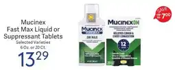Riesbeck Mucinex Fast Max Liquid or Suppressant Tablets offer