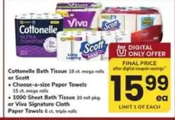 Safeway Cottonelle Bath Tissue or Scott Paper Towels offer