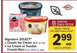 Safeway Signature Select Ice Cream offer