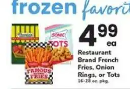Safeway Restaurant Brand French Fries, Onion Rings or Tots offer
