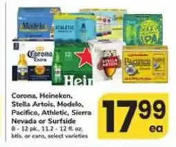 Safeway Corona, Heineken, Stella Artois, Modelo, Pacifico, Athletic, Sierra Nevada or Surfside offer