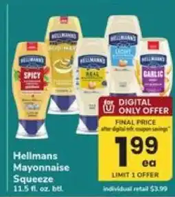 Safeway Hellmans Mayonnaise Squeeze offer