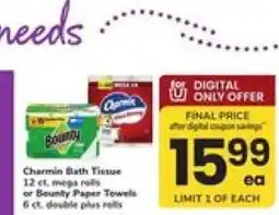 Safeway Charmin Bath Tissue or Bounty Paper Towels offer