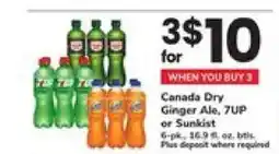 Safeway Canada Dry Ginger Ale, 7UP or Sunkist offer