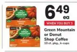 Safeway Green Mountain or Donut Shop Coffee offer
