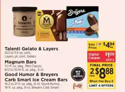ShopRite Good Humor & Breyers Carb Smart Ice Cream Bars offer