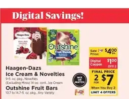 ShopRite Häagen-Dazs Ice Cream & Novelties, Outshine Fruit Bars offer