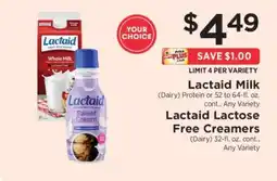 ShopRite Lactaid Milk / Lactaid Lactose Free Creamers offer