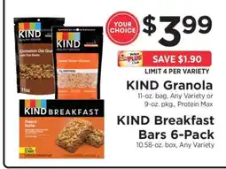 ShopRite KIND Granola or KIND Breakfast Bars 6-Pack offer