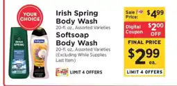 ShopRite Irish Spring Body Wash / Softsoap Body Wash offer