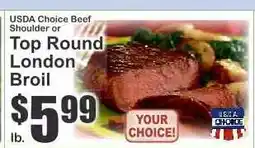 Key Food USDA Choice Beef Shoulder or Top Round London Broil offer