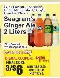 Key Food Seagram’s Ginger Ale 2 Liters offer
