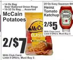 Key Food McCain Potatoes offer