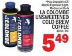 C Town La colombe unsweetened cold brew coffee offer