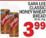 C Town Sara Lee Classic Honey Wheat Bread offer