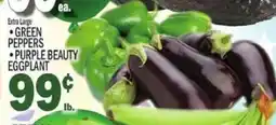 C Town Extra Large Green Peppers Purple Beauty Eggplant offer