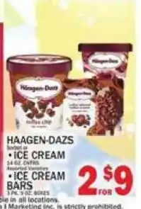 C Town Haagen-Dazs ice cream and ice cream bars offer