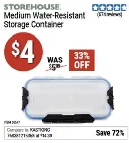 Harbor Freight Tools Storehouse medium water-resistant storage container offer
