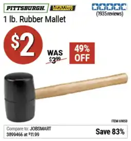 Harbor Freight Tools Pittsburgh 1 lb. Rubber Mallet offer