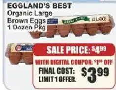 Key Food Eggland's Best Organic Large Brown Eggs offer