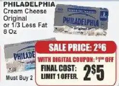 Key Food Philadelphia cream cheese offer