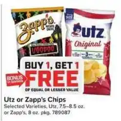 Giant Food Utz or Zapp's Chips offer