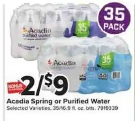 Acadia Spring or Purified Water