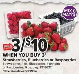 Giant Food Strawberries, Blueberries or Raspberries offer