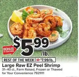 Giant Food Large Raw EZ Peel Shrimp offer