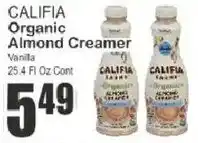 Key Food Califia organic almond creamer offer
