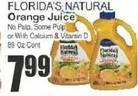 Key Food Florida's Natural Orange Juice offer
