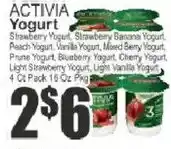 Key Food Activia Yogurt offer