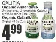 Key Food Califia Organic Almondmilk, Organic Oatmilk offer