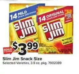 Giant Food Slim Jim Snack Size offer