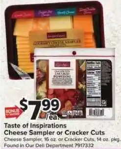Giant Food Taste of Inspirations Cheese Sampler or Cracker Cuts offer