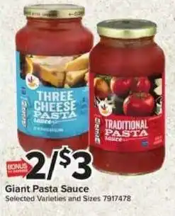 Giant Food Giant Pasta Sauce offer