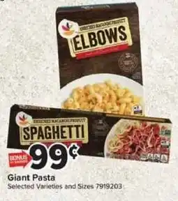 Giant Food Elbows Giant Pasta offer
