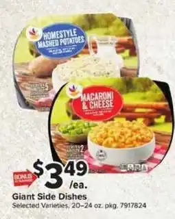 Giant Food Homestyle Mashed Potatoes, Macaroni & Cheese offer