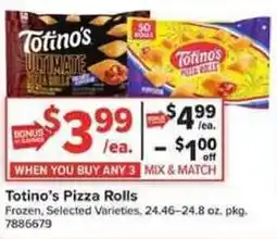 Giant Food Totino's Pizza Rolls offer