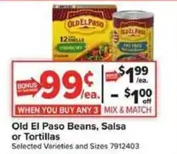 Giant Food Old El Paso Beans, Salsa or Tortillas offer